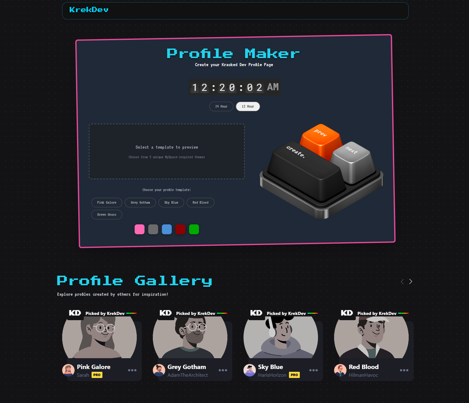 Kracked User Profile Maker