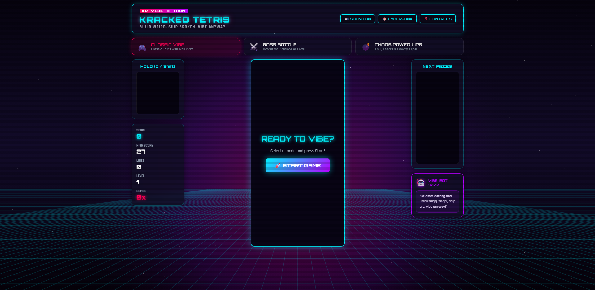 Kracked Tetris: Vibes & Mayhem
