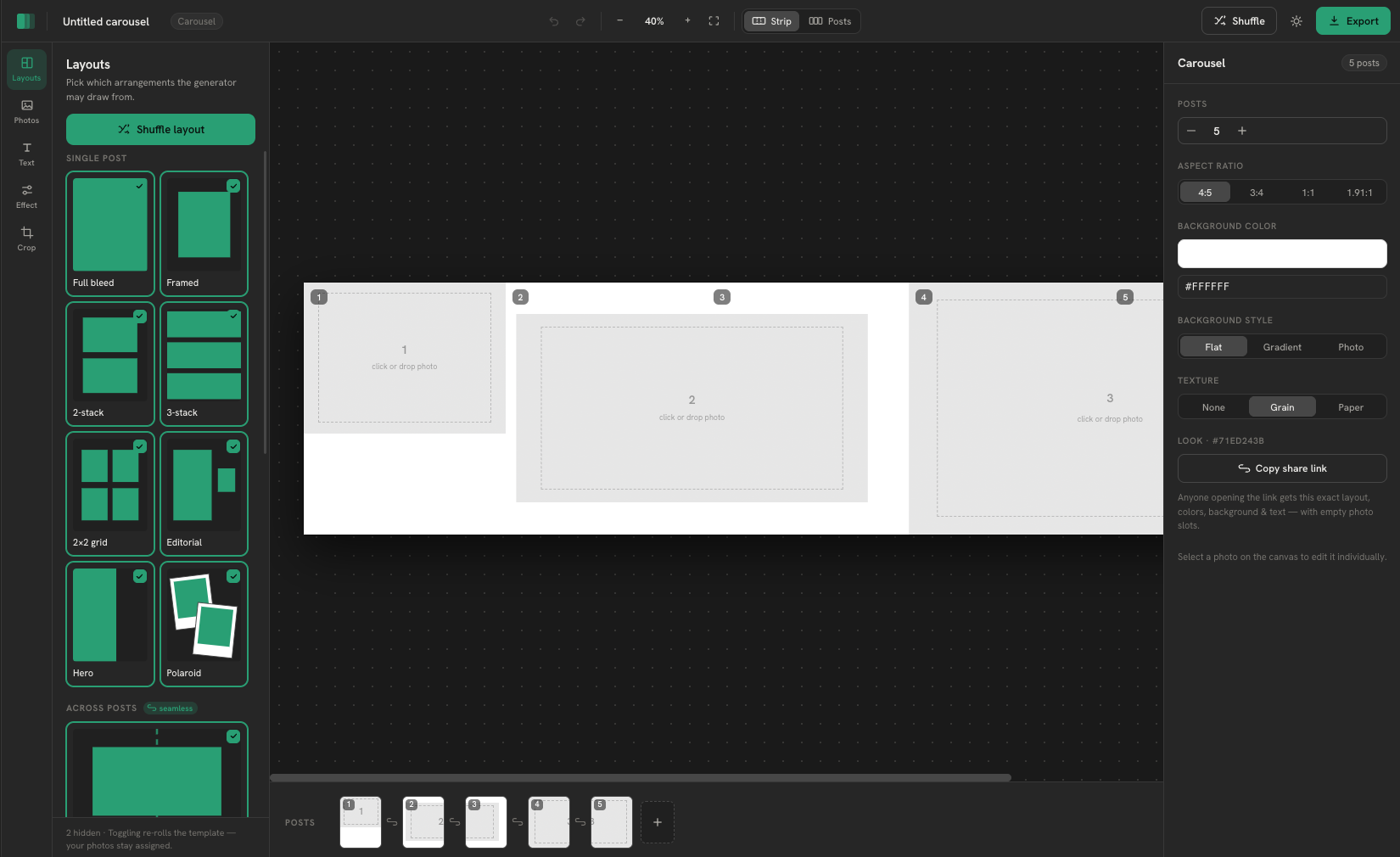 Seamless — Instagram Carousel Editor