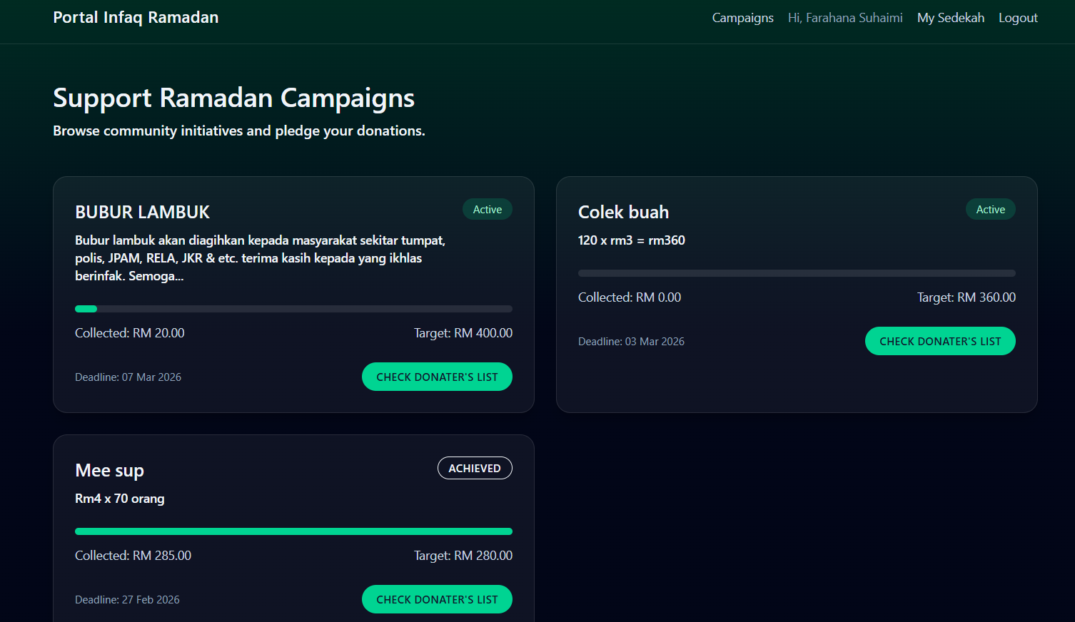 Ramadan Donation Portal