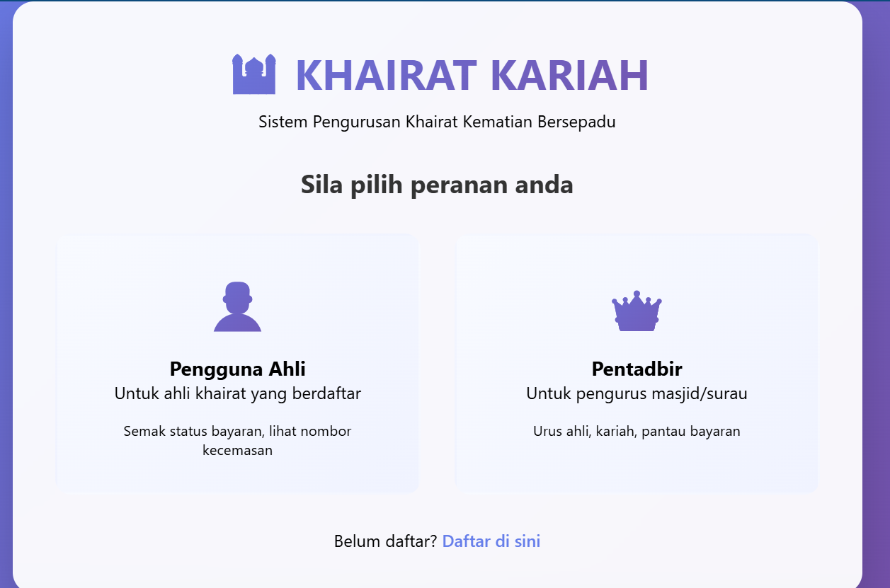 Khairat Kematian Kariah Online