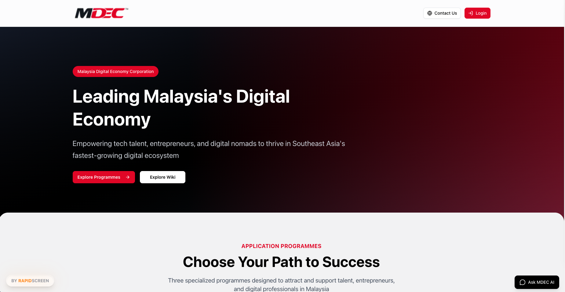 MDEC Expat, DeRantau, MTEP Consolidation System